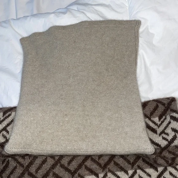 Christian Dior Angora wool sweater cowl neck M tan brown